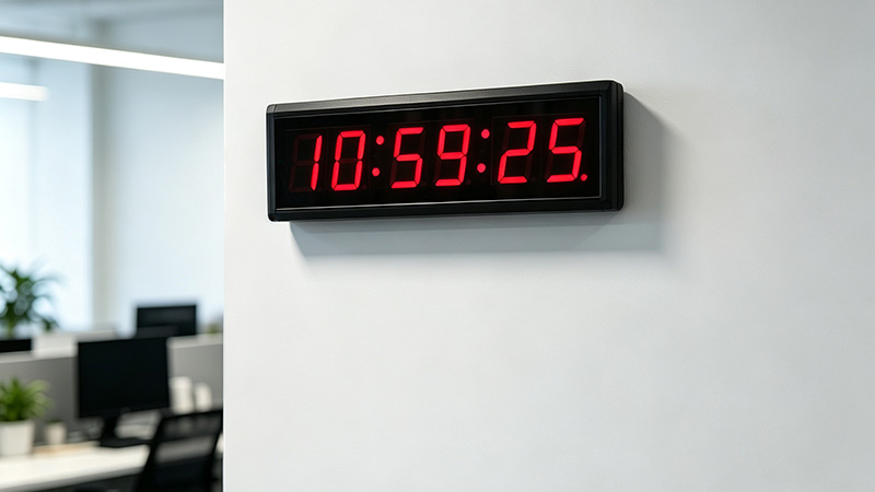 Office clock system in a meeting room